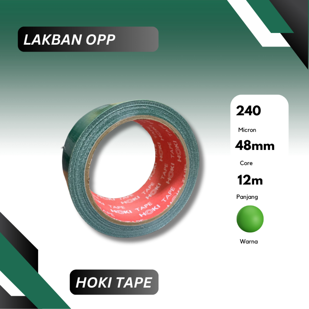 

Lakban Kain Hijau 48mmx12M - Cloth Tape