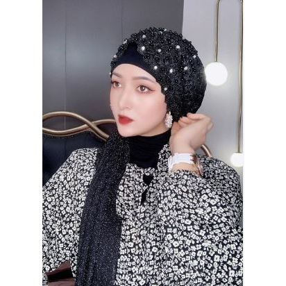 KHALISA Head Scarf - Turban Renda - Jilbab Instan