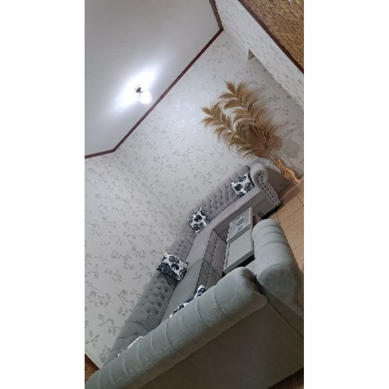 sofa L putus full busa bahan bludru velvet