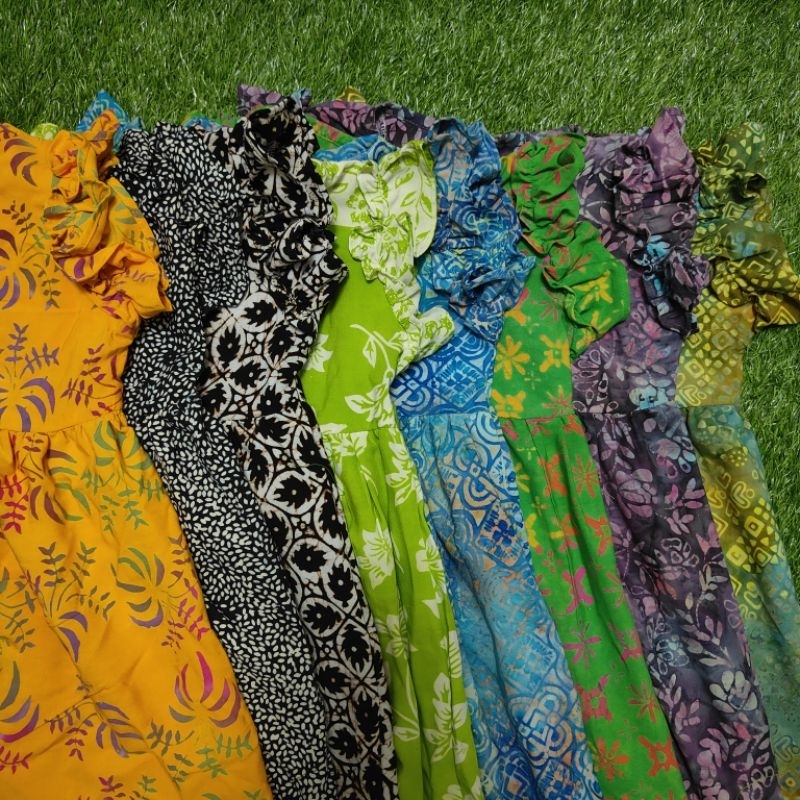 dress batik anak / baju batik anak perempuan 5-8 tahun