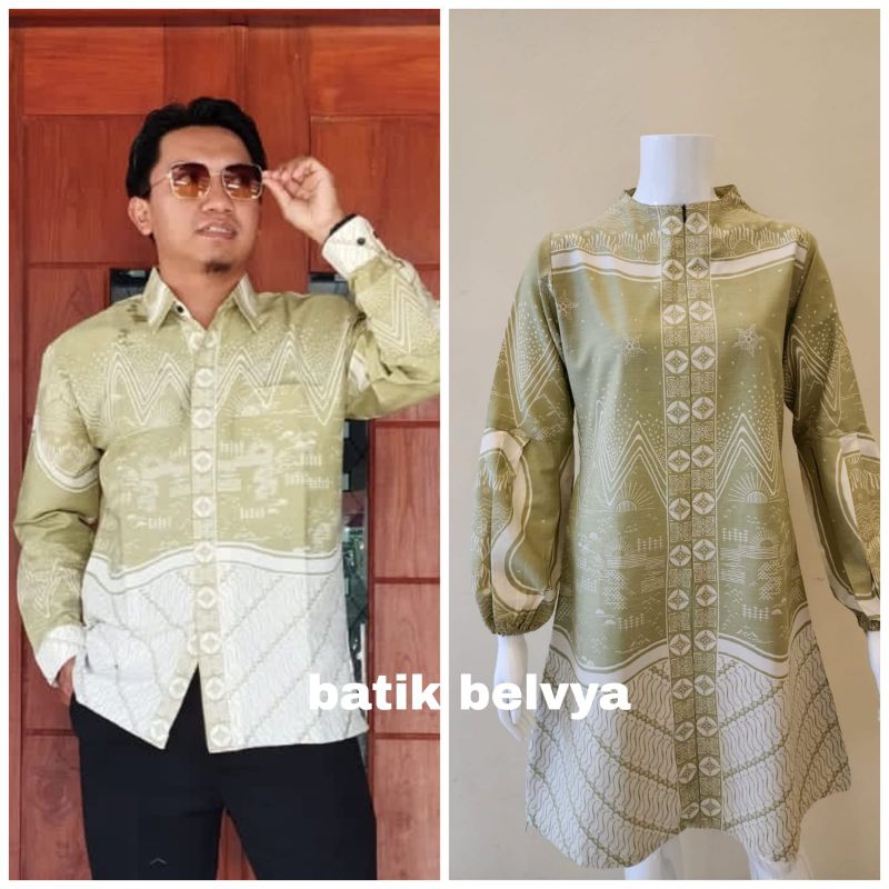 Set couple dan seragam batik sragen / Batik sragen / batik solo / batik belvya / tunik batik / kemej