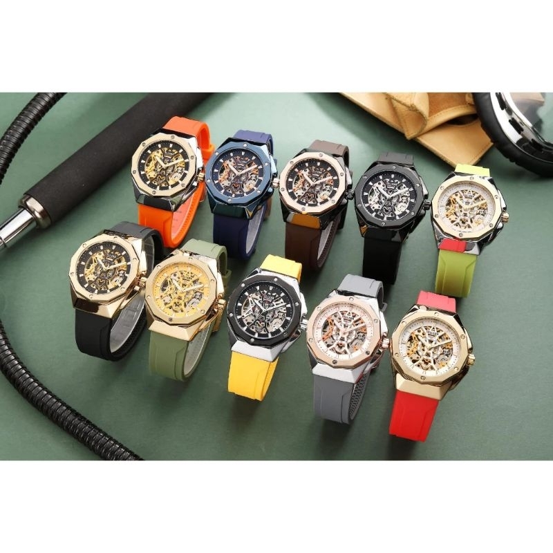 NEW PRODUK JAM TANGAN PRIA BELLEDA 9476  STRAP RUBBER