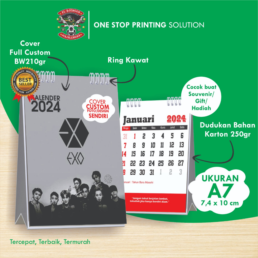 

KALENDER 2024 A7 KALENDER MEJA SOUVENIR KALENDER 2024 CUSTOM KALENDER MINI KALENDER MURAH2024