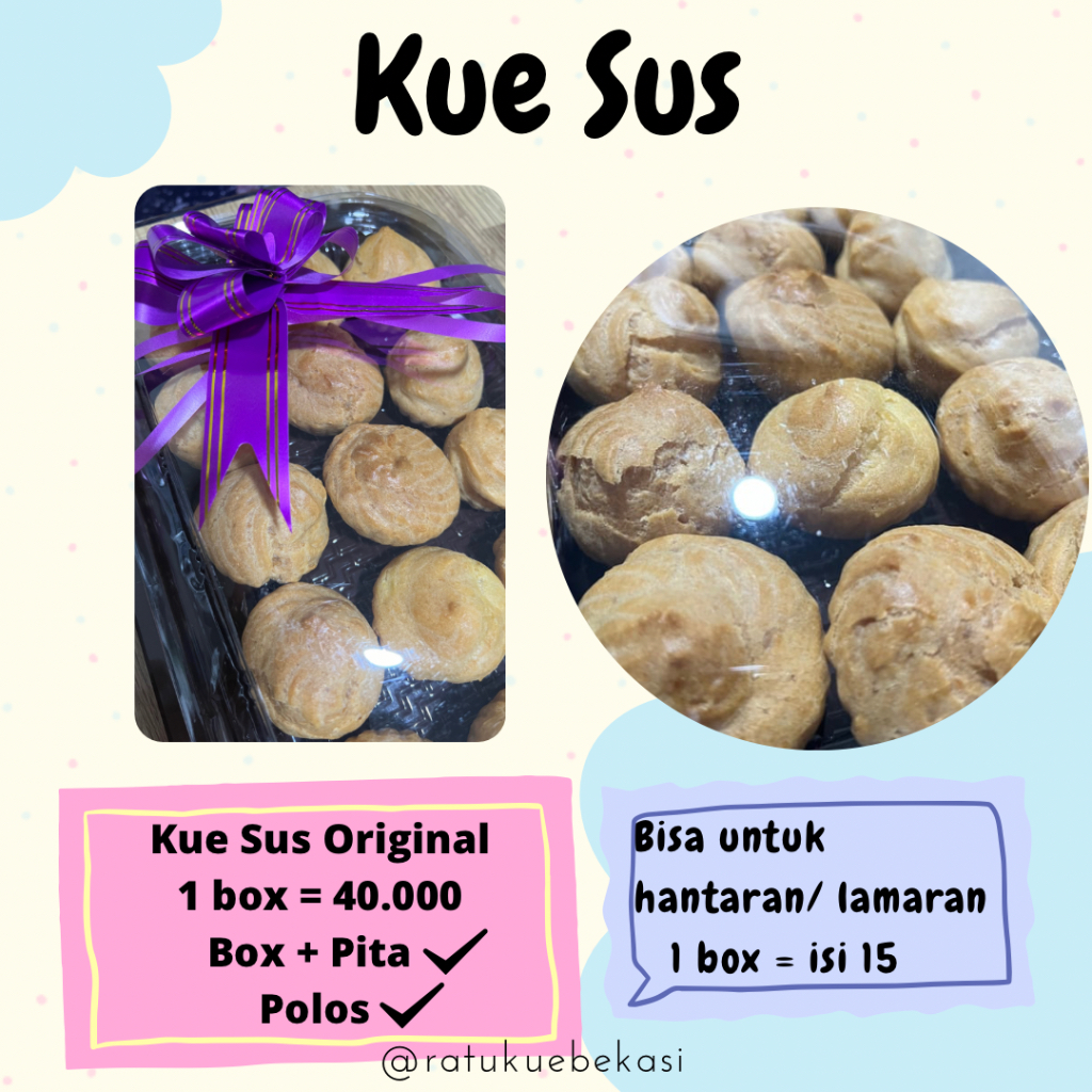 

[Kue Basah] Kue Soes/Sus Jajanan Pasar-Kue Lamaran/Hantaran/Hampers Natal