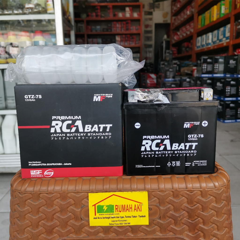 Aki Sepeda Motor RCA BATT (GTZ-7S 12V 6Ah) Vario 125-150, Nmax