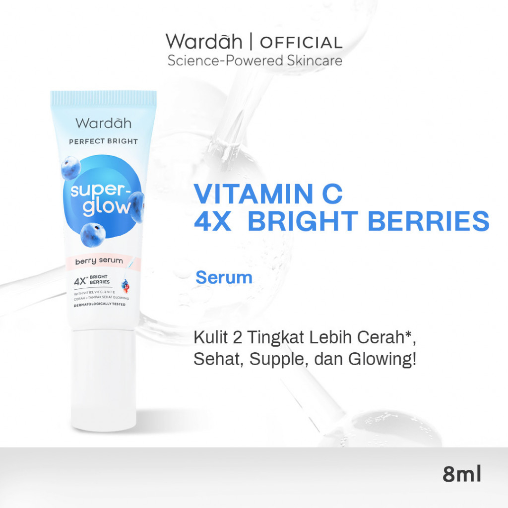WARDAH 4X Vitamin B3 with Hyaluronic Acid Perfect Bright Super-Glow Berry Serum 8 ml - Serum Mencera