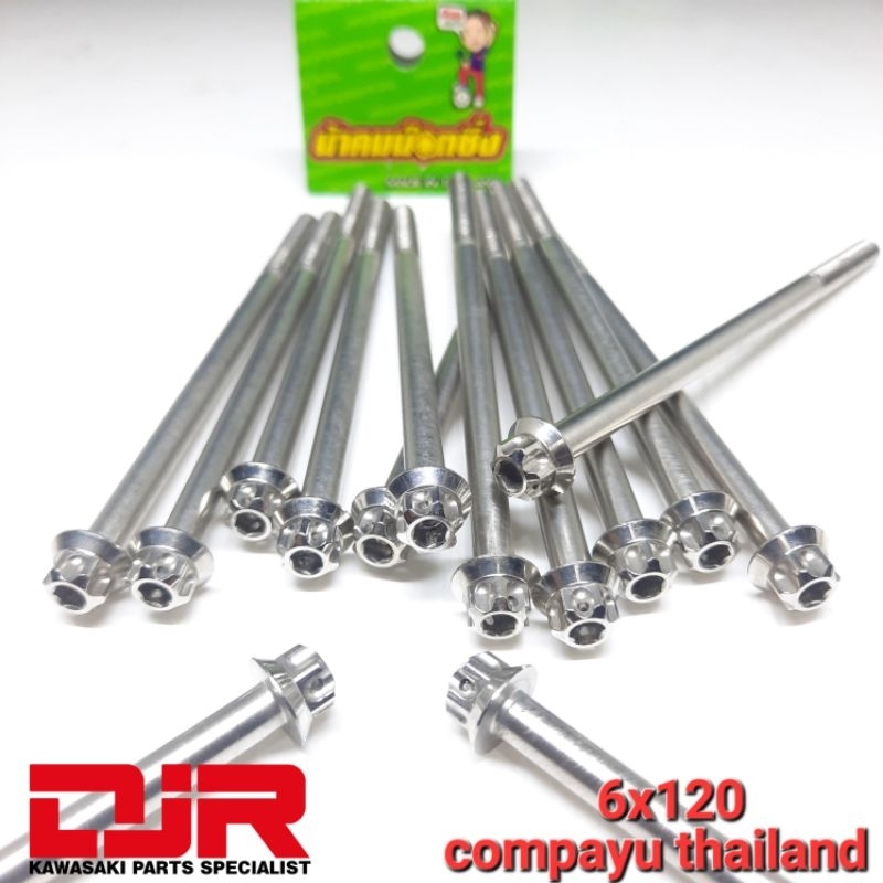 probolt hard stainless 6x120 baut 10 panjang 12cm compayu thailand m6x120