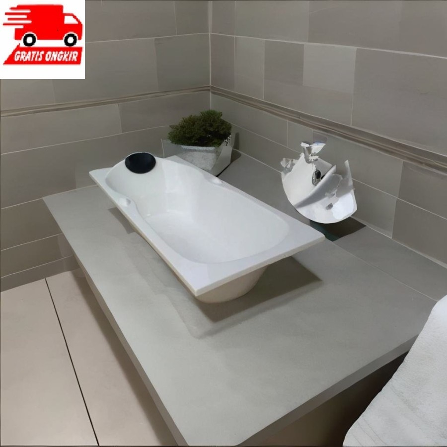 Bathtub Tanam Fiber Type Kirana Avur Bantal Bathtub