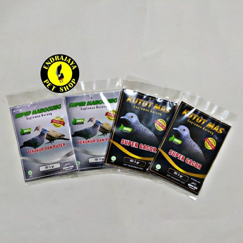 SUPLEMEN BURUNG PERKUTUT PUTER & DERKUKU | PIL BURUNG SUPER GACOR