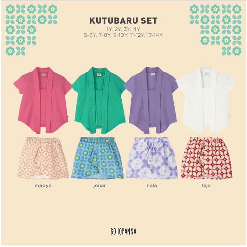 Bohopanna Kutu Baru Set | setelan rok anak perempuan