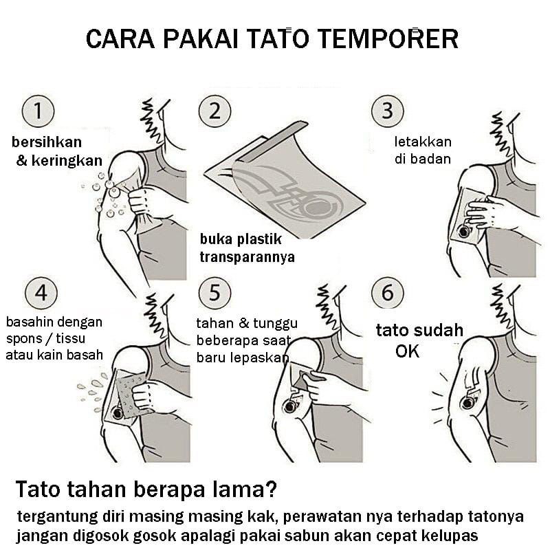 10 Pcs Gambar Tattoo Tatto Temporary Tato Temporer Tahan Air Sementara Seri C Kecil Random