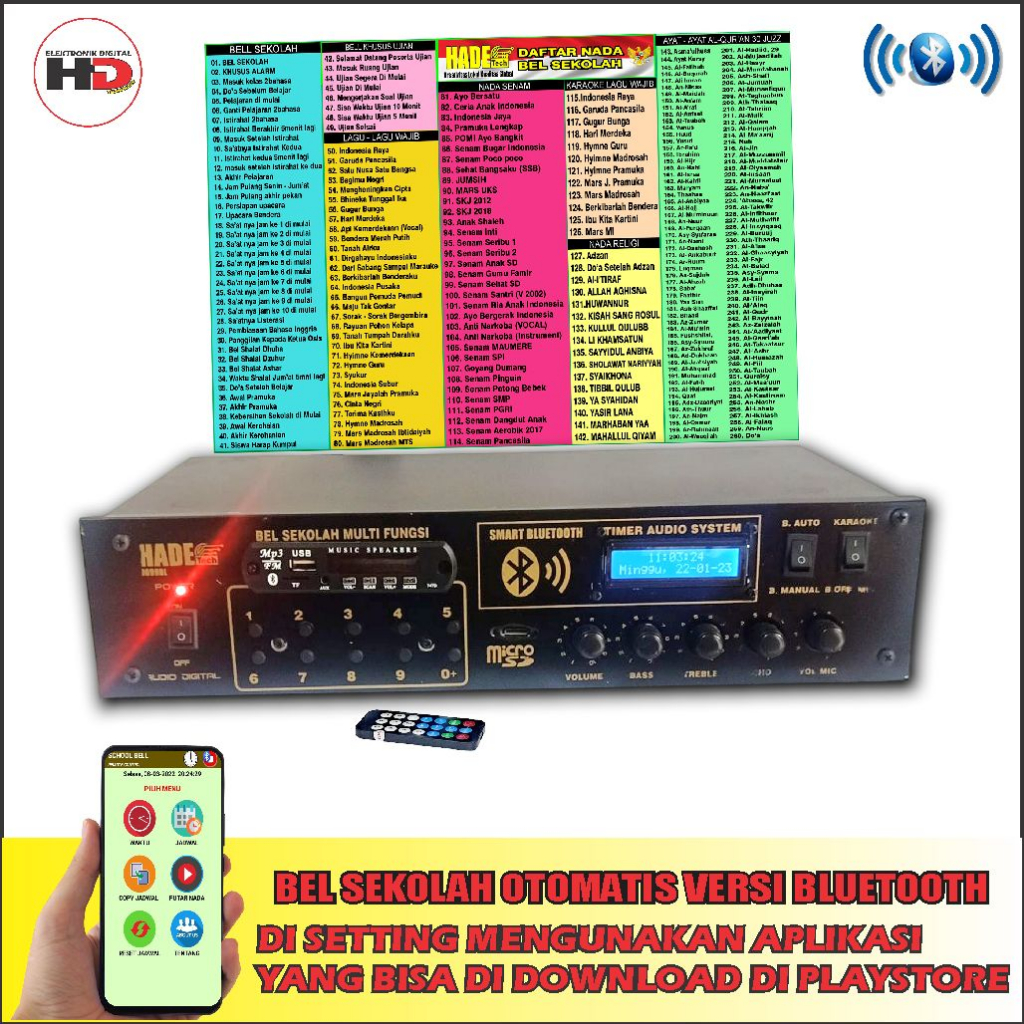 BEL SEKOLAH OTOMATIS DAN MANUAL SETING HP VI BLUETOTH