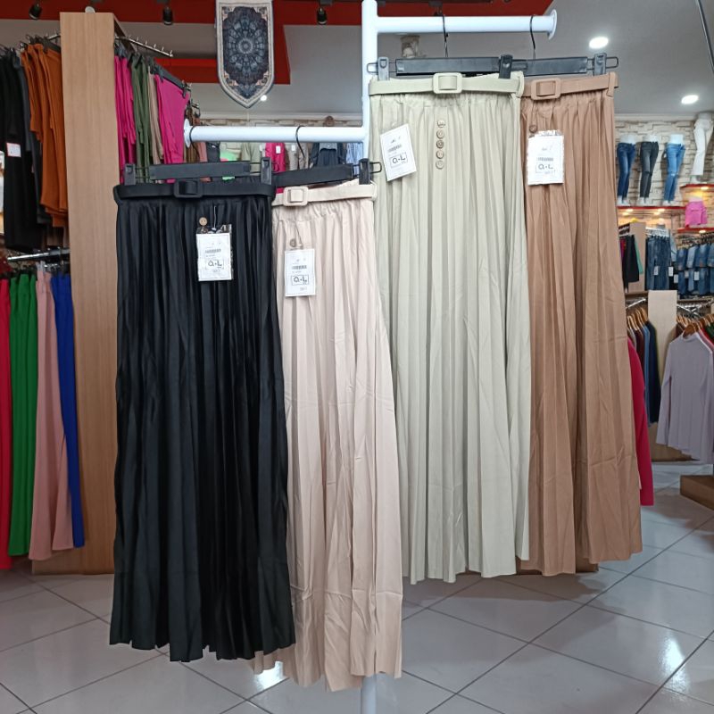 Rok Plisket with Belt | Rok Cewek | Rok Plisket