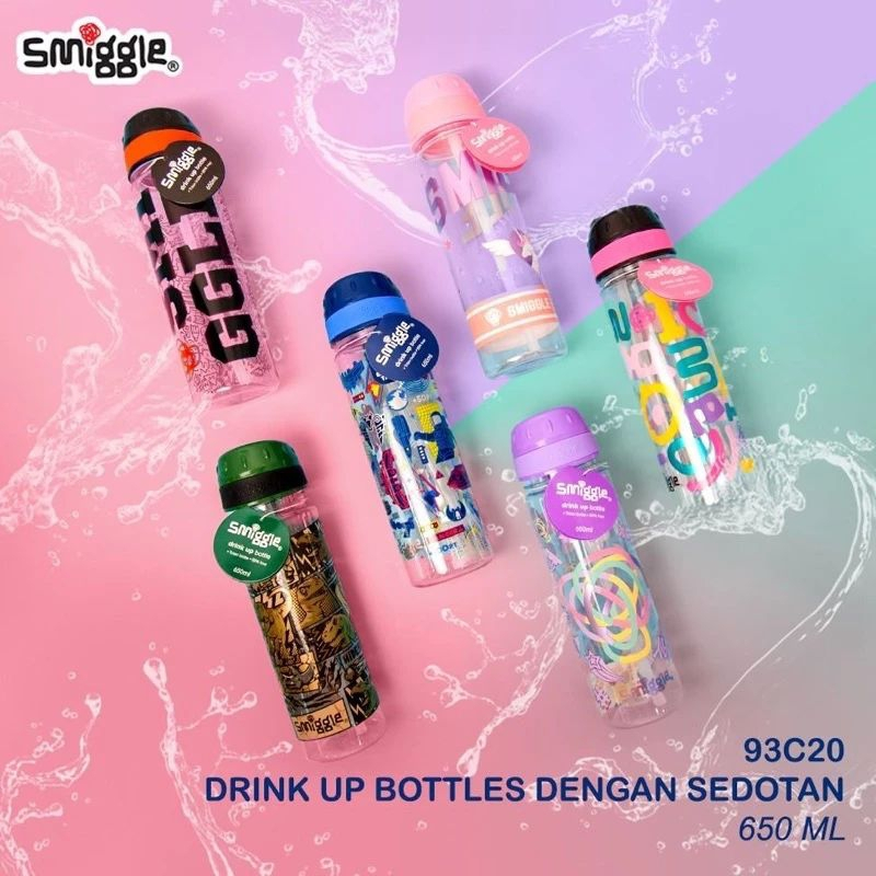 Botol Minum SMIGGLE Drink Up Flip Top 650ml BPA FREE