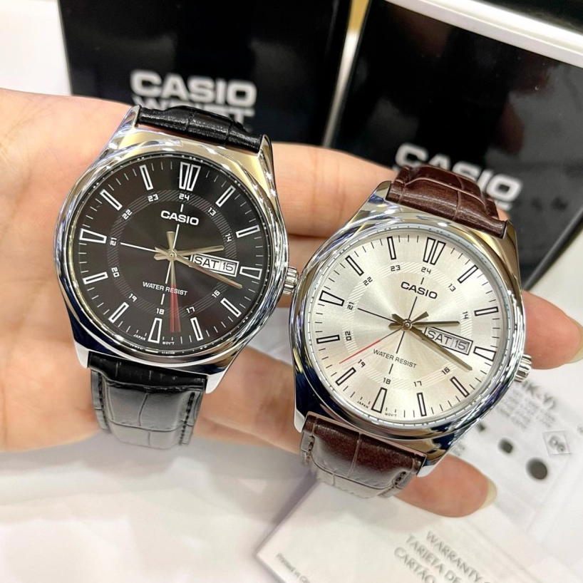 JAM TANGAN PRIA CASIO MTP-V006L-1C/MTP-V006L-7C LEATHER SERIES ORIGINAL