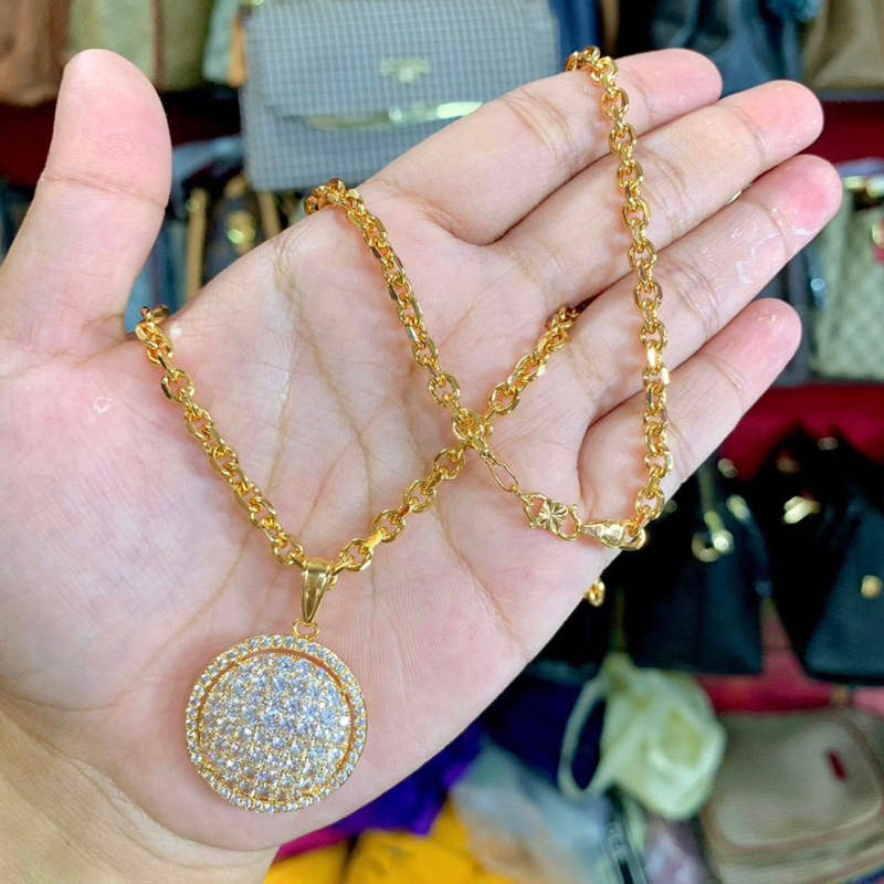 Kalung Hijab Mewah Xuping 60cm Full Permata