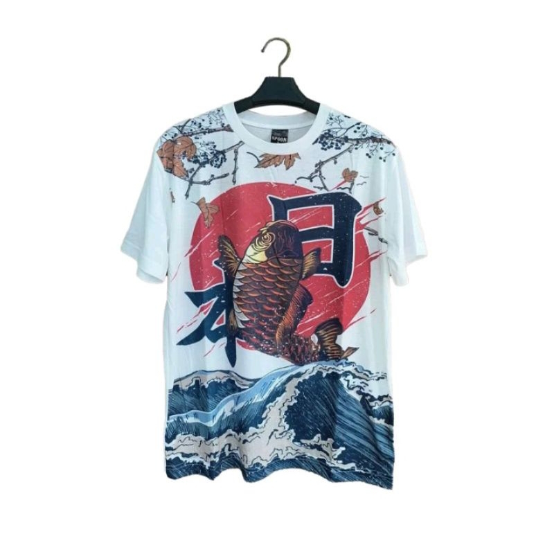 kaos distro pria 3D SPOON Motif-koi