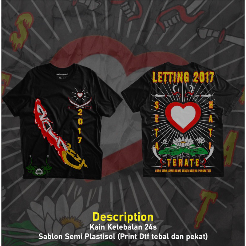 Kaos Psht Terate Letting 2017 Kaos Distro Persaudaraan Setia Hati Terate Bahan Premium Sablon Print 