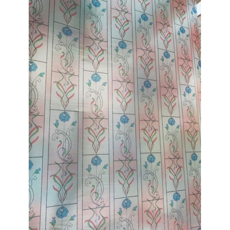 stiker kaca motif patri merah