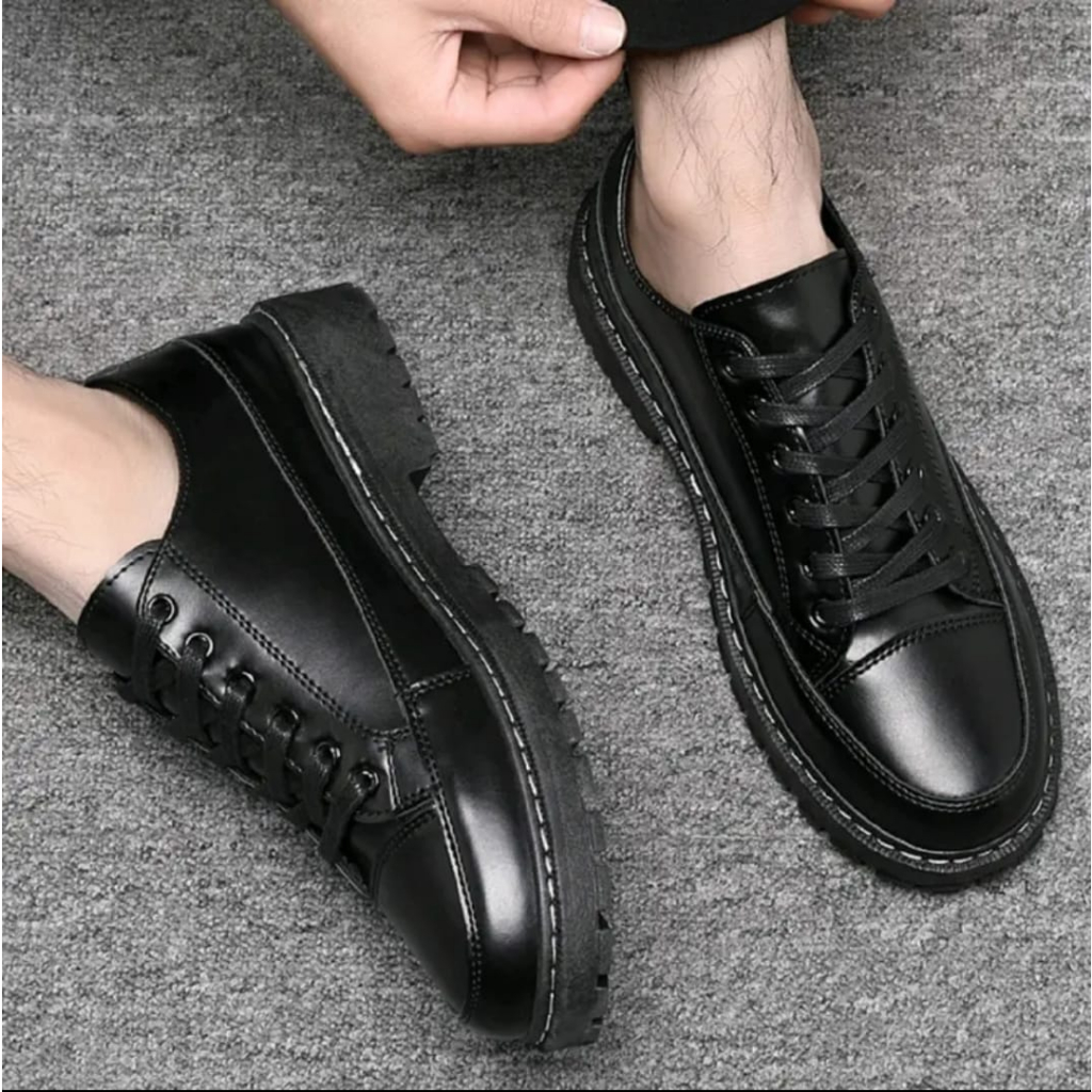 Sepatu Fashion Casual Bahan Sintetis Ketzo Max docmart hitam