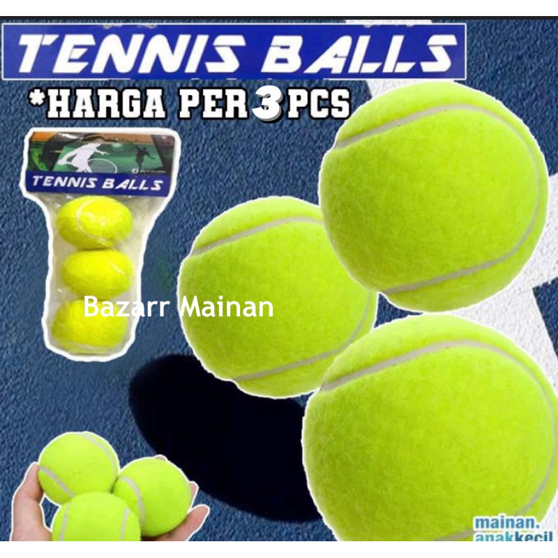 (3 BIJI) BOLA KASTI / TENNIS BALL PERALATAN OLAHRAGA ANAK WARNA WARNI CAMPUR MURAH BOLA TENIS