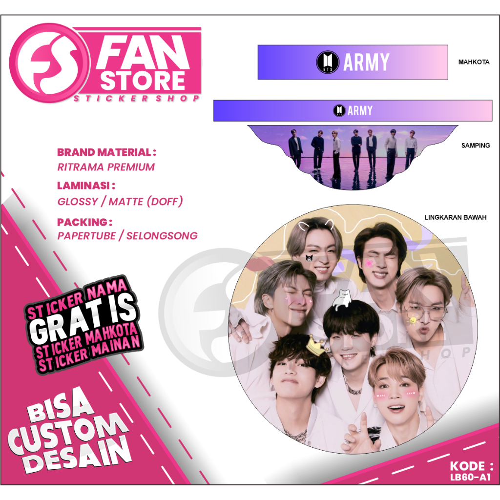 Stiker Tebok Lovebird / Stiker Sangkar Lovebird Motif BTS Korea / Decal Stiker Lovebird RADJA Custom