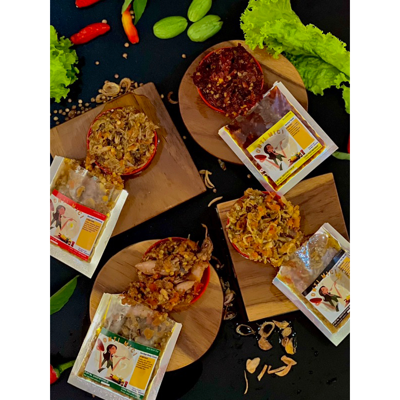 sambal cumi ONTI MICI sambal cakalang asap sachet sambal teri medan