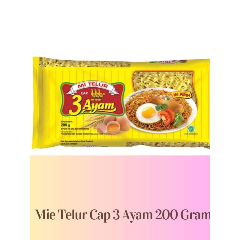 

Mie Telor Cap 3 Ayam 200gr
