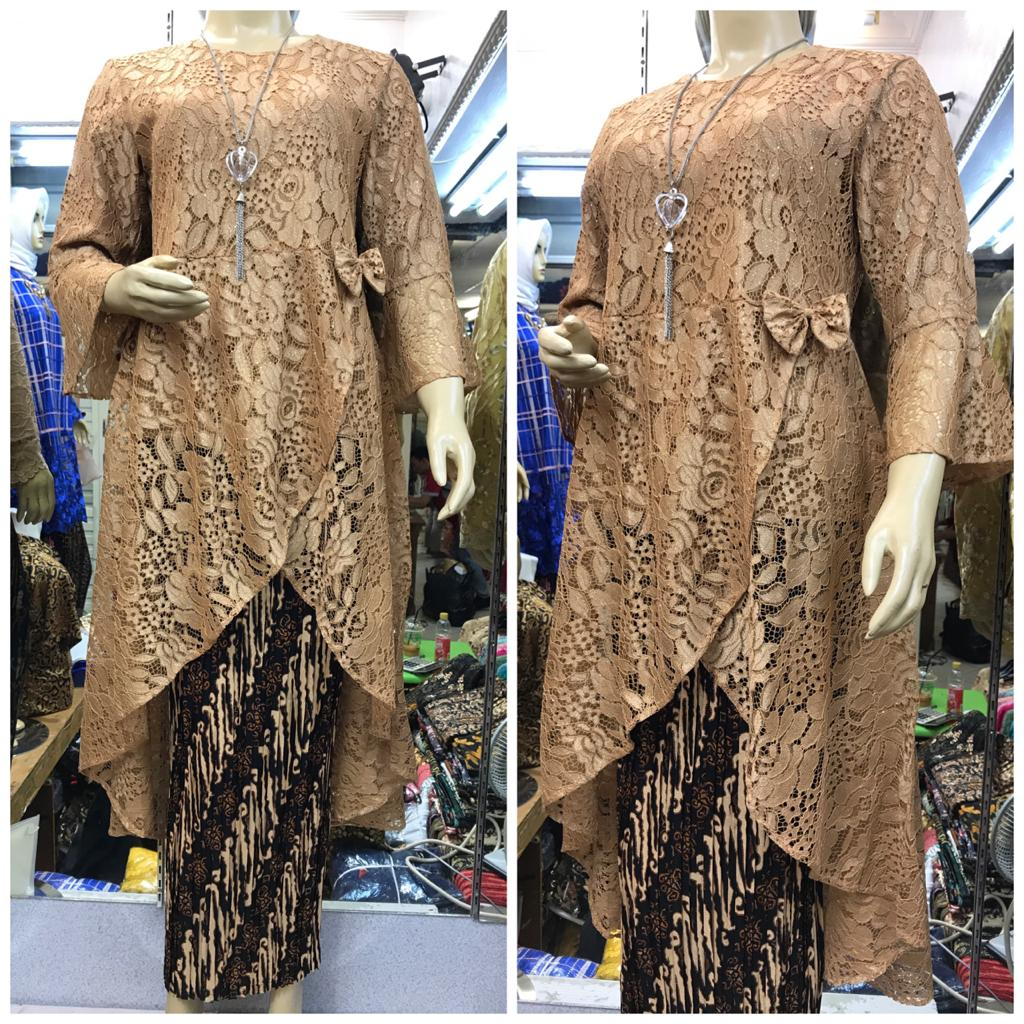 Setelan kebaya brokat modern srikandi terlaris tangan panjang jumbo