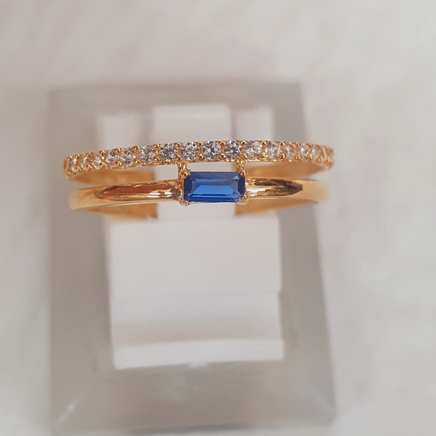 cincin model lintring mata biru ad mata variasi emas 70 % 70% 700 16k