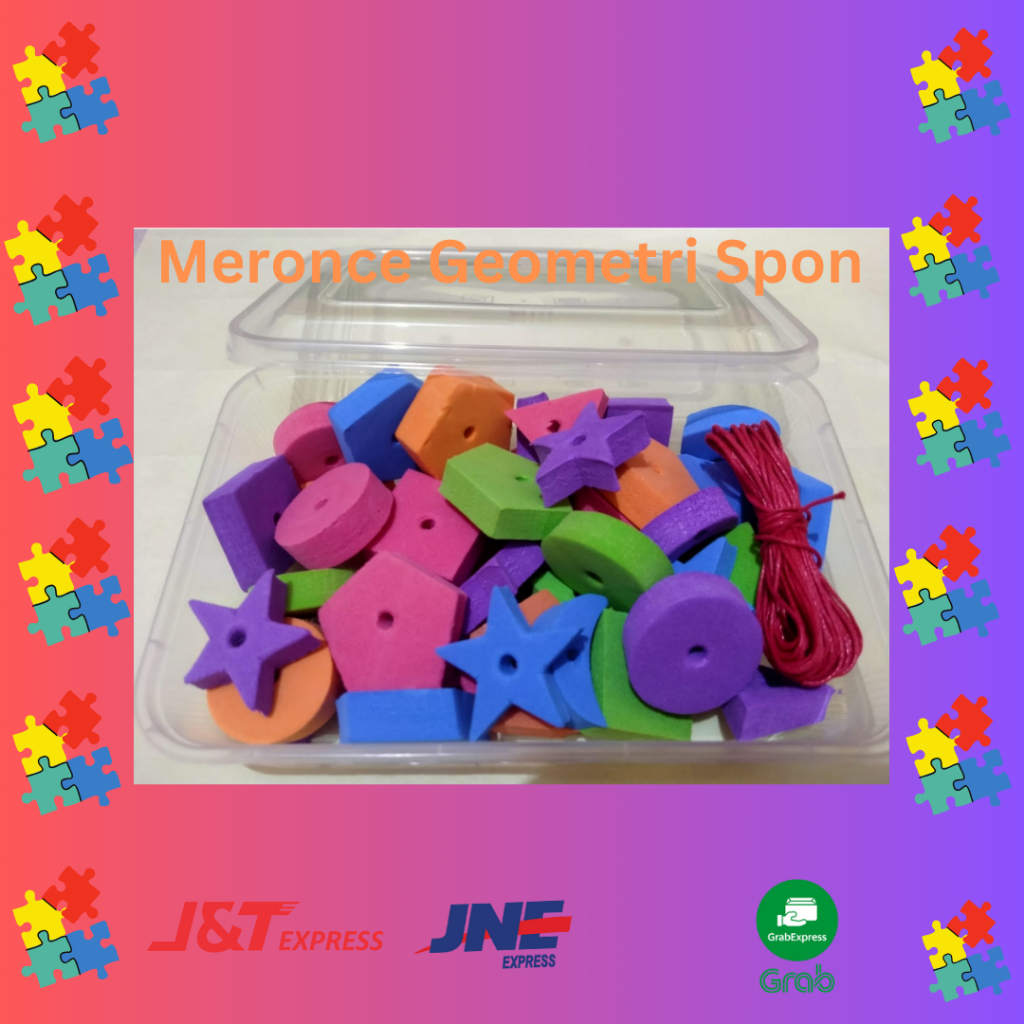 Termurah Meronce Geometri Spon Mainan Edukasi Bentuk Geometri