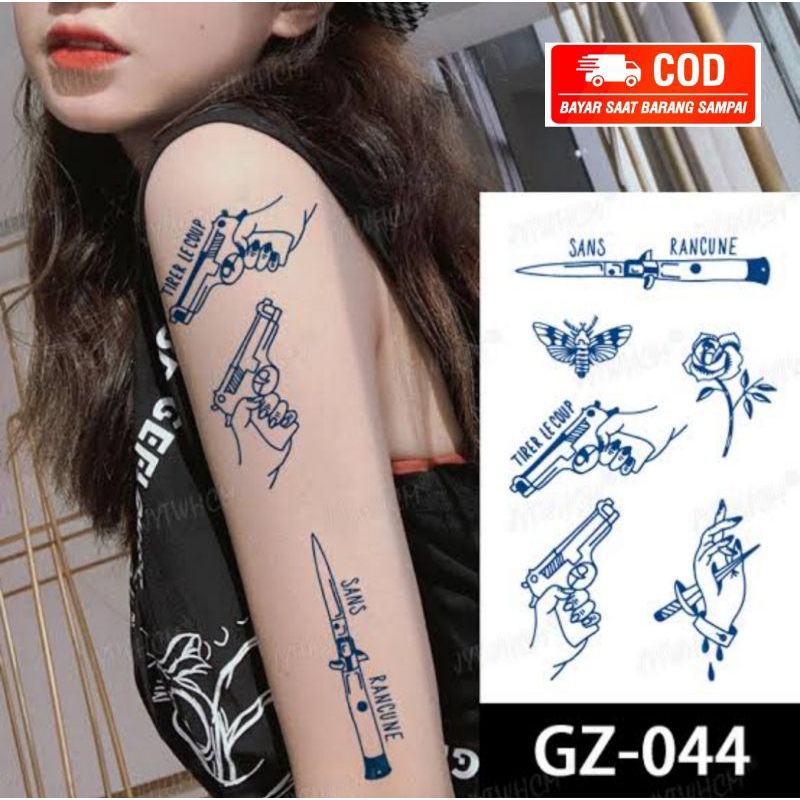 Tattoo Tatto Temporary Tato Temporer Semi Permanen Tahan Air 1 Bulan Seri GZ 044