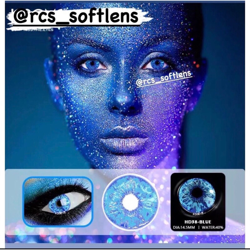 NEW softlens cosplay hallowen softlens kuning biru