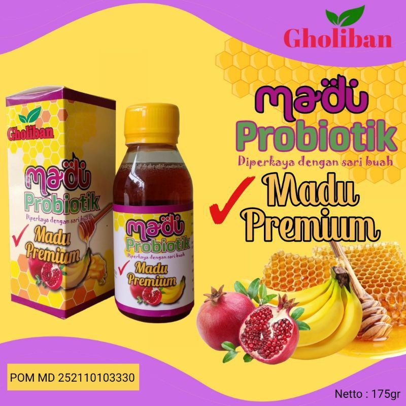 

Gholiban Madu Probiotik | Madu Premium Dengan Sari Buah 150gr