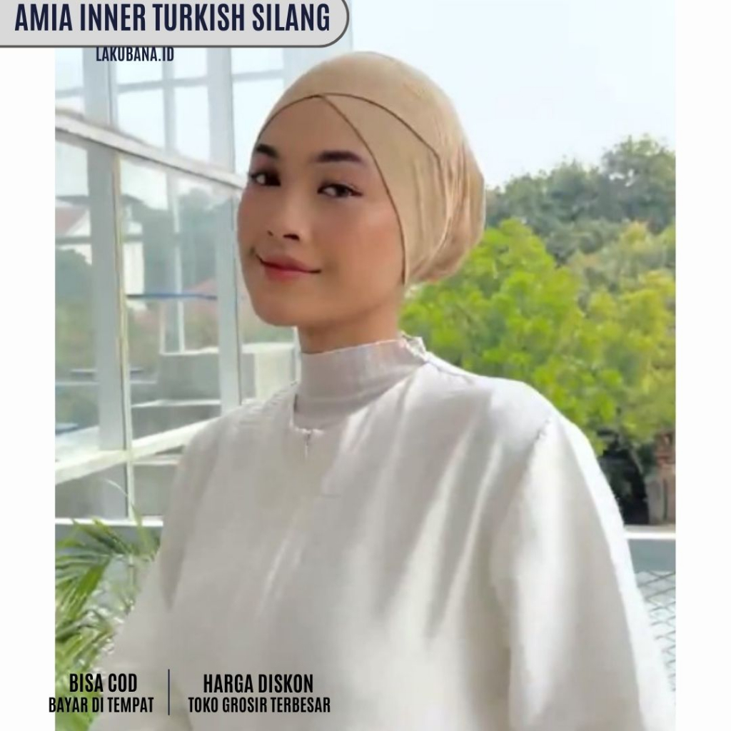 AMIA INNER TURKISH SILANG - Ciput Silang Hijab Wanita