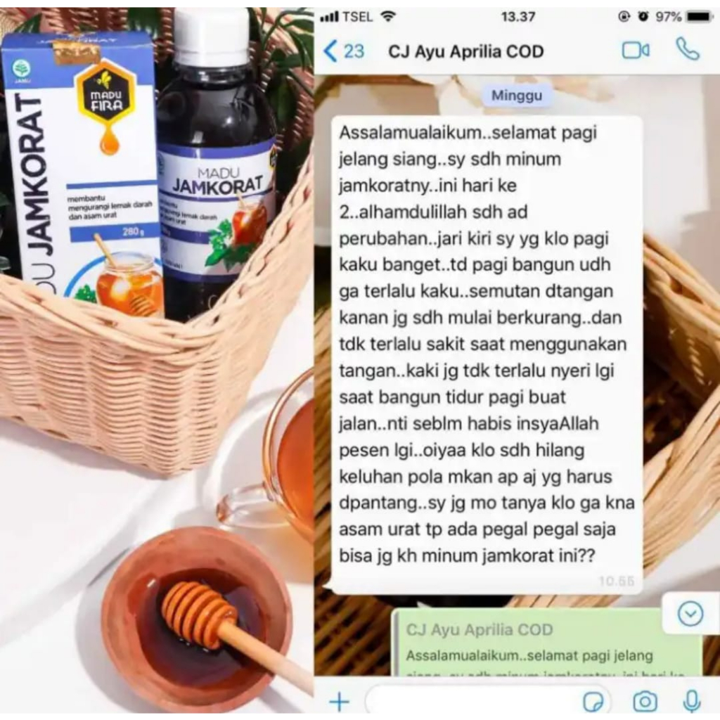 [Bisa COD] Madu JAMKORAT Asli Original - Madu Asam Urat dan Kolesterol BPOM | Madu JAMKORAT Asli Ori
