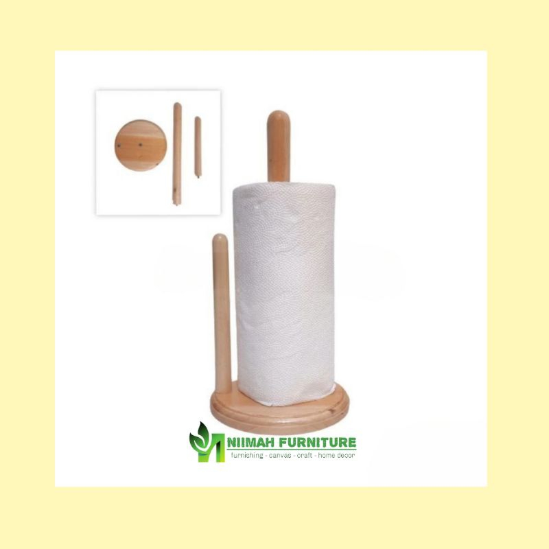 Tempat Tisu Gulung Dapur Kayu Jati Belanda / Napkin Holder / Wooden roll tissue holder