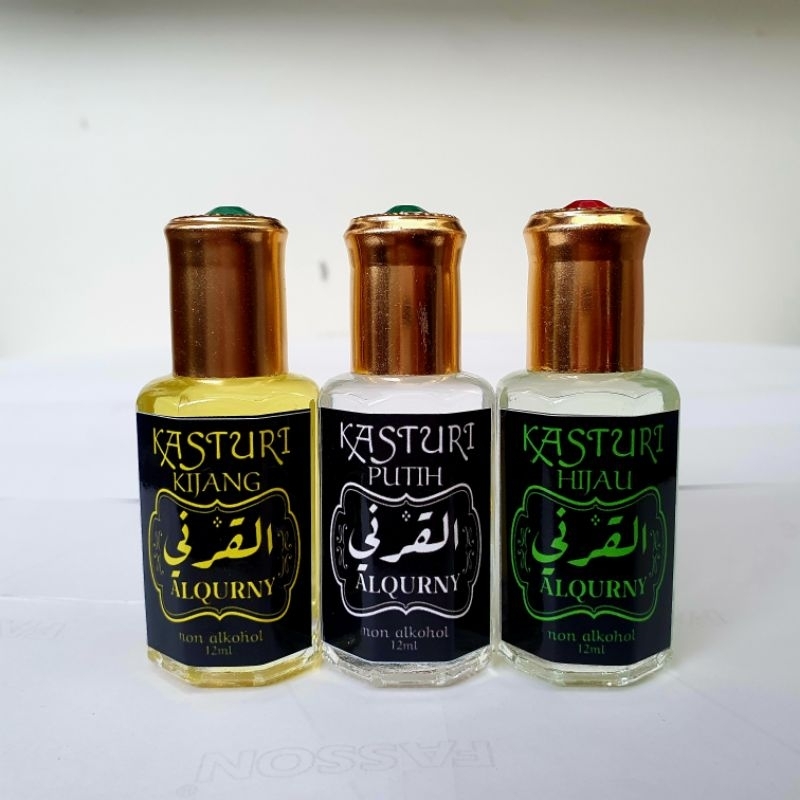 KASTURI ALQURNY ORIGINAL 12ML 3BOTOL KIJANG PUTIH HIJAU