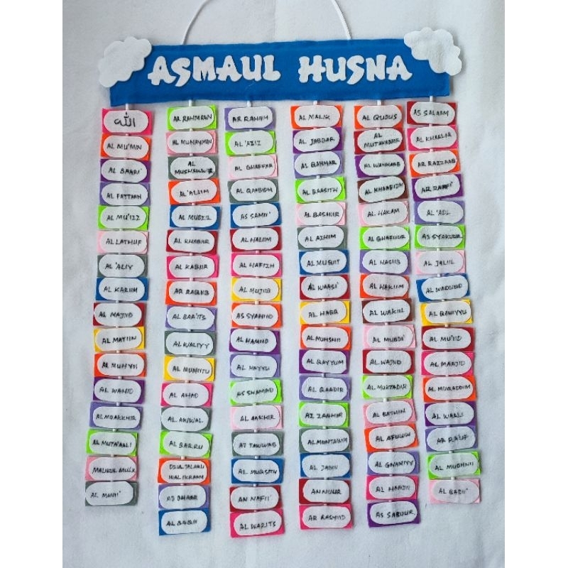 Gantungan dinding asmaul husna hiasan dinding hiasan kelas Rine handmade