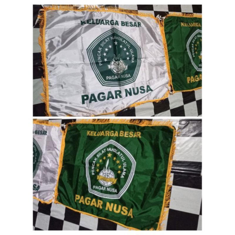 Bendera pagar nusa hijau-putih,termurah