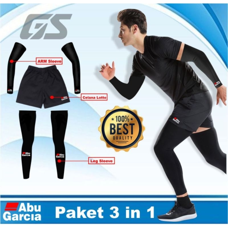 paket hemat deker tangan mancing celana pendek tebal dan deker kaki ekonomis