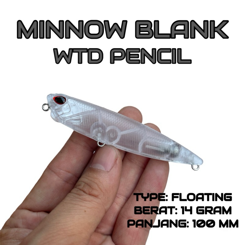 Minnow Blank WTD Pencil 100mm 14gram FREE MATA