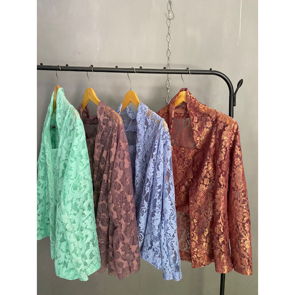 Kebaya Kutubaru Burkat KARTINI JAMAN DULU/Pakaian Tradisional/Baju Atasan Ibu Ibu Model Kebaya Kutub