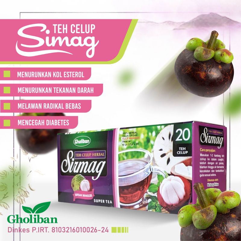 

Teh Celup Herbal Kanker Kulit Manggis Daun Sirsak Sirmag Gholiban