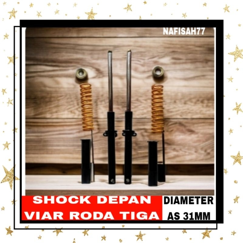 (TERMURAH) SHOCK DEPAN VIAR SKOK DEPAN VIAR 31MM SPARE PARTS RODA TIGA