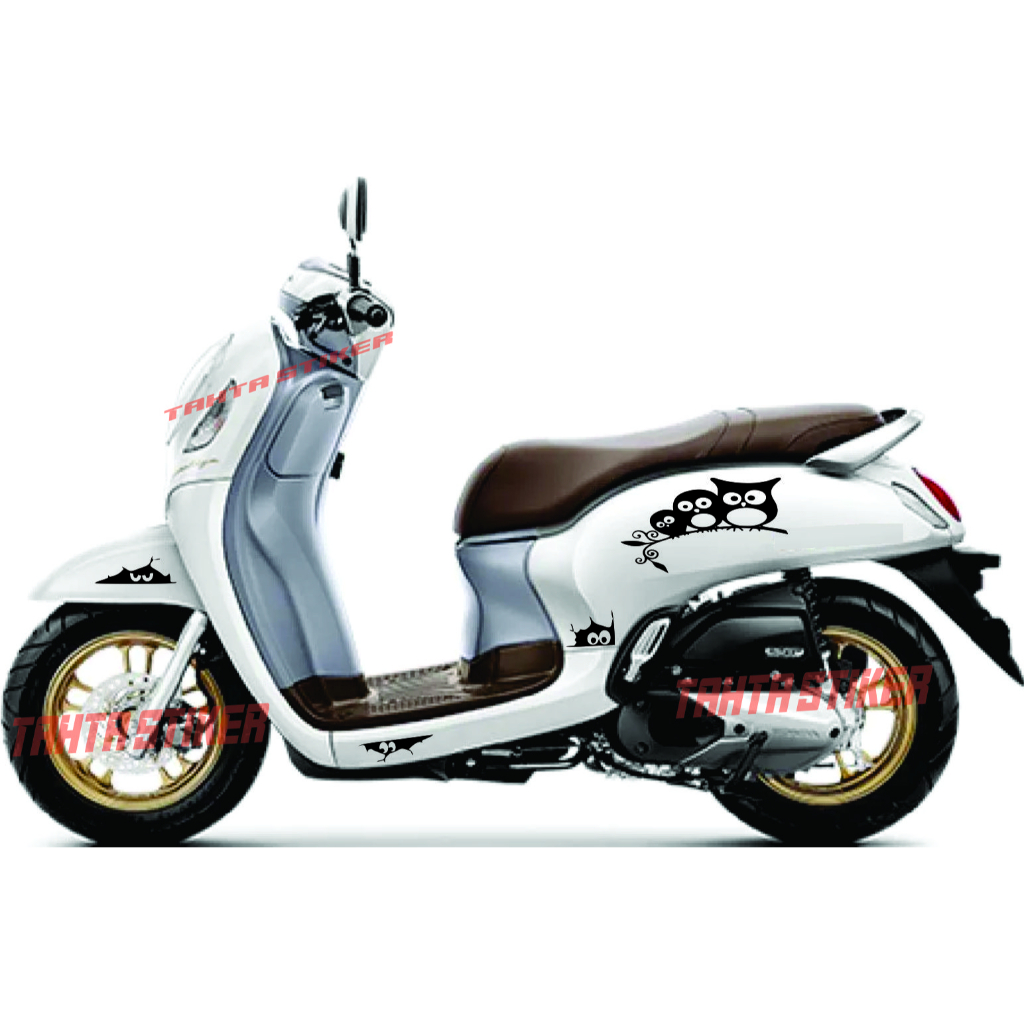 Promo Stiker Scoopy Striping Scoopy Stiker Kartun burung hantu Ngintip Cutting Sticker