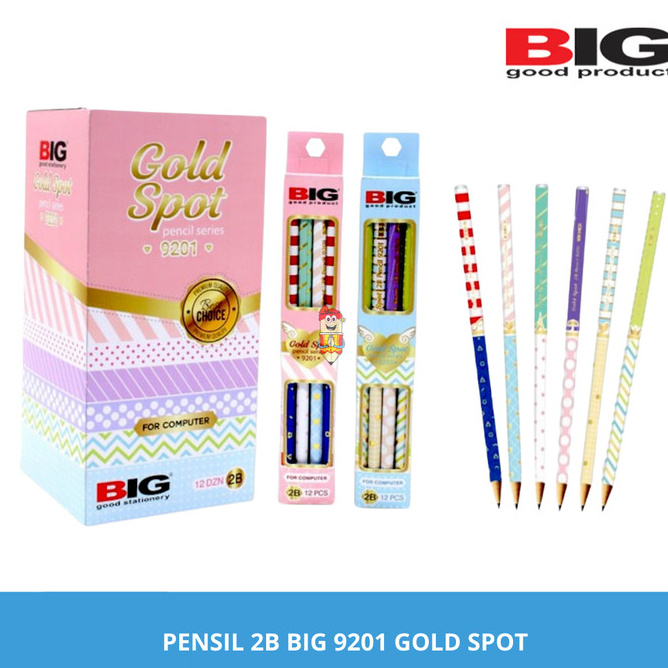 

Pensil 2B BIG Gold Spot Pak 12 Pcs PS-9201