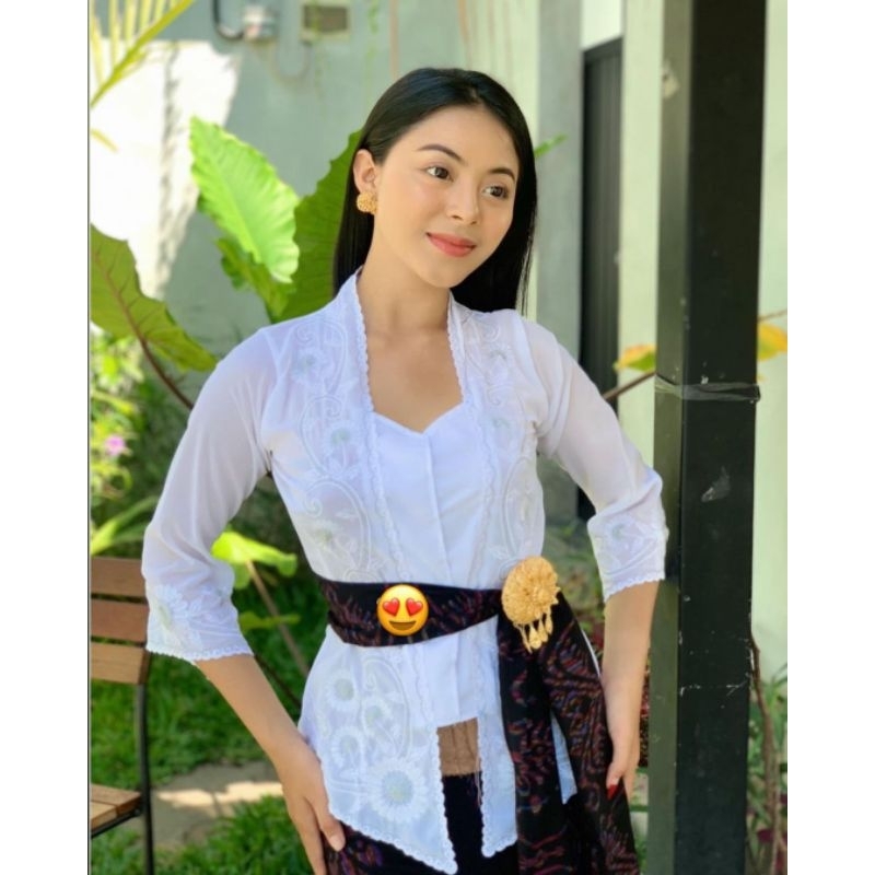 Kebaya Jadi Bordir Tangan Lonceng Dan Balon Motif Kipas Gold & Silver || Kebaya Adat Bali Modern || 