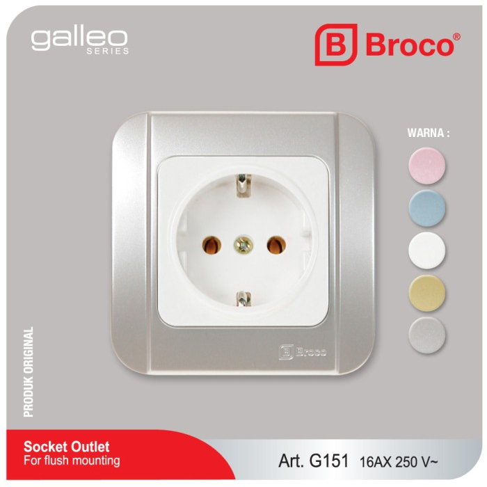 Broco Stop Kontak  Galleo - Silver Metallic