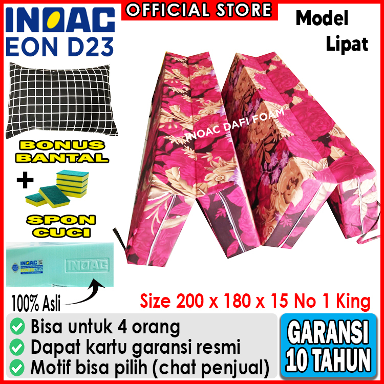 kasur lipat inoac 200x180x15 nomor 1 King busa inoac EON D23 original garansi 10 tahun gratis bantal
